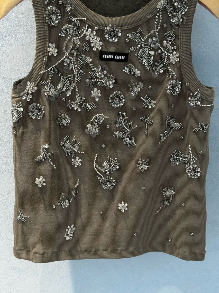 Tops- Miu M Tank Top Premium Designer Casual Top
