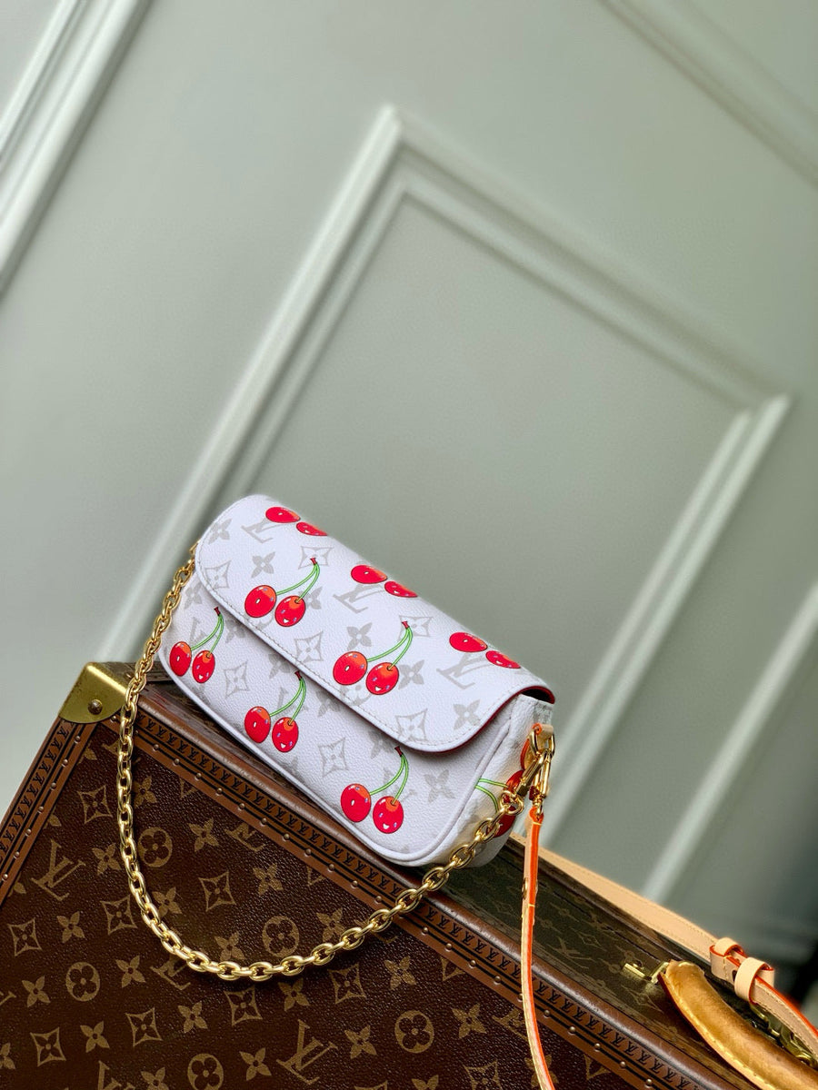 Louis Vuitton Wallets- Louis Vuitton Lou x Murakami Ivy Wallet On Chain Bag Elegant Everyday Leather Wallet