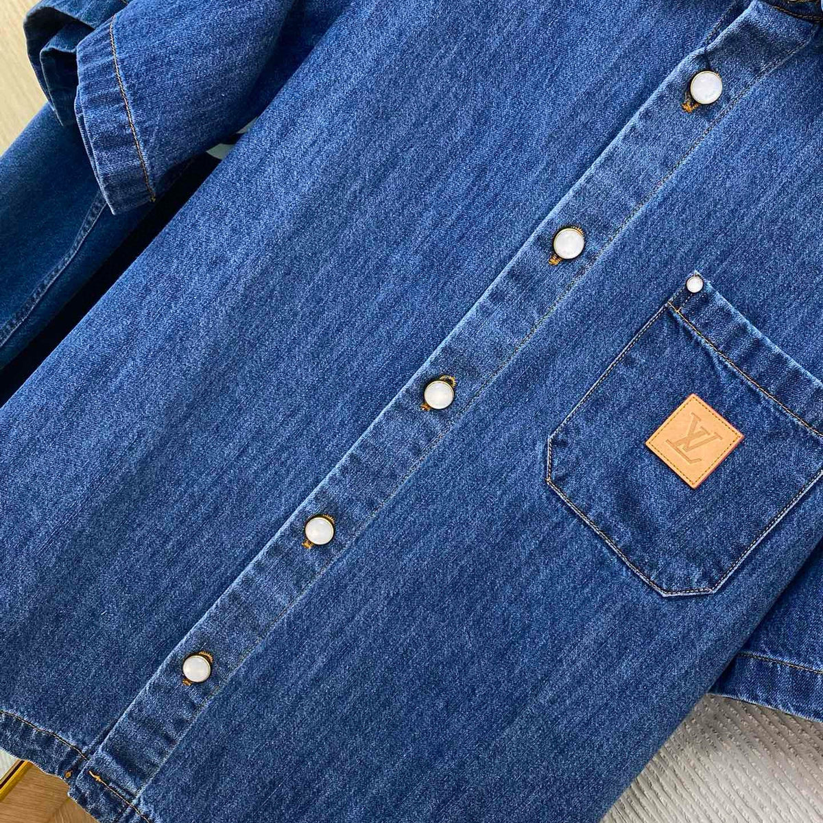 Louis Vuitton Tops- Louis Vuitton Lou Denim Shirt Elegant Everyday Designer Top