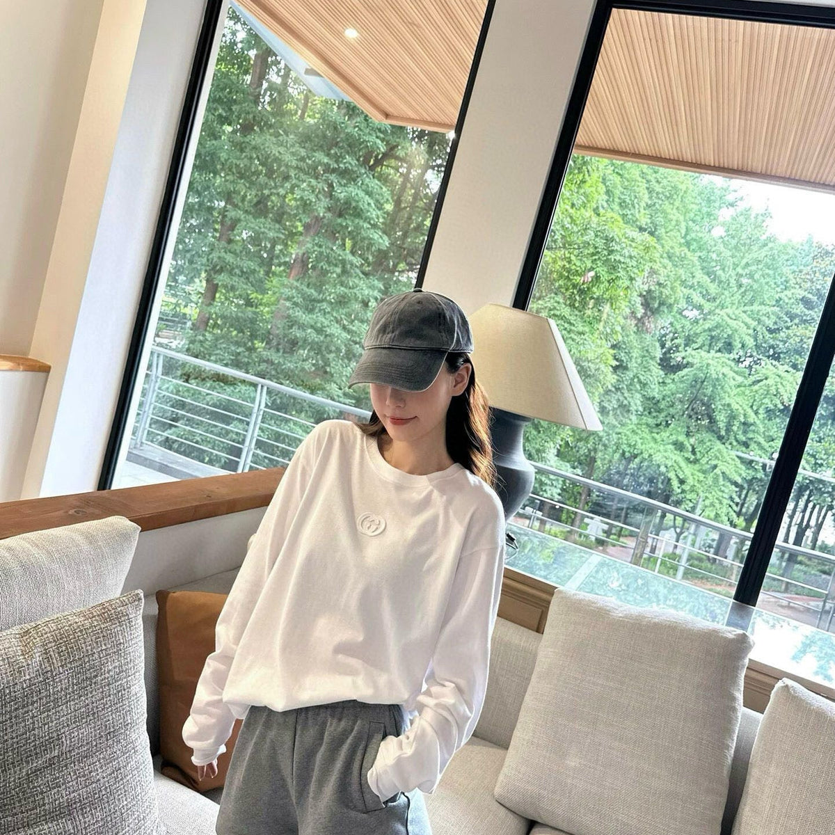 Front view of Gucci Long Sleeve T-shirt premium t-shirt