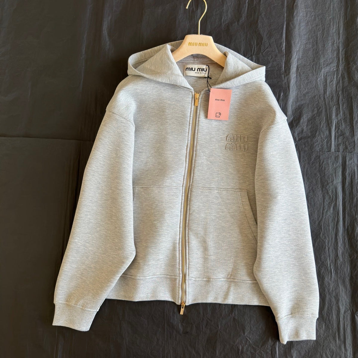 Hoodies- Miu M Zip Hoodie Comfortable Luxury Streetwear Hoodie