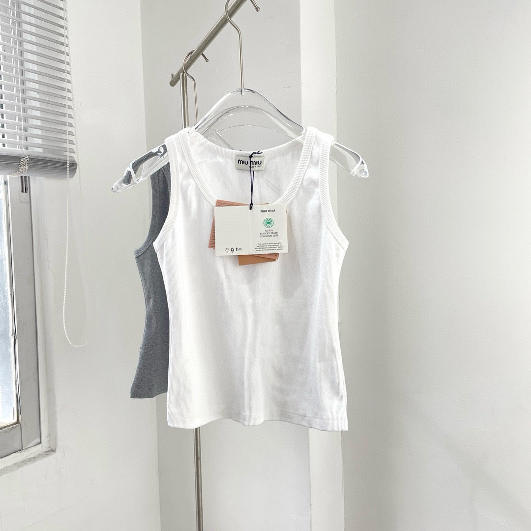 Tops- Miu M Tank Top Premium Designer Casual Top