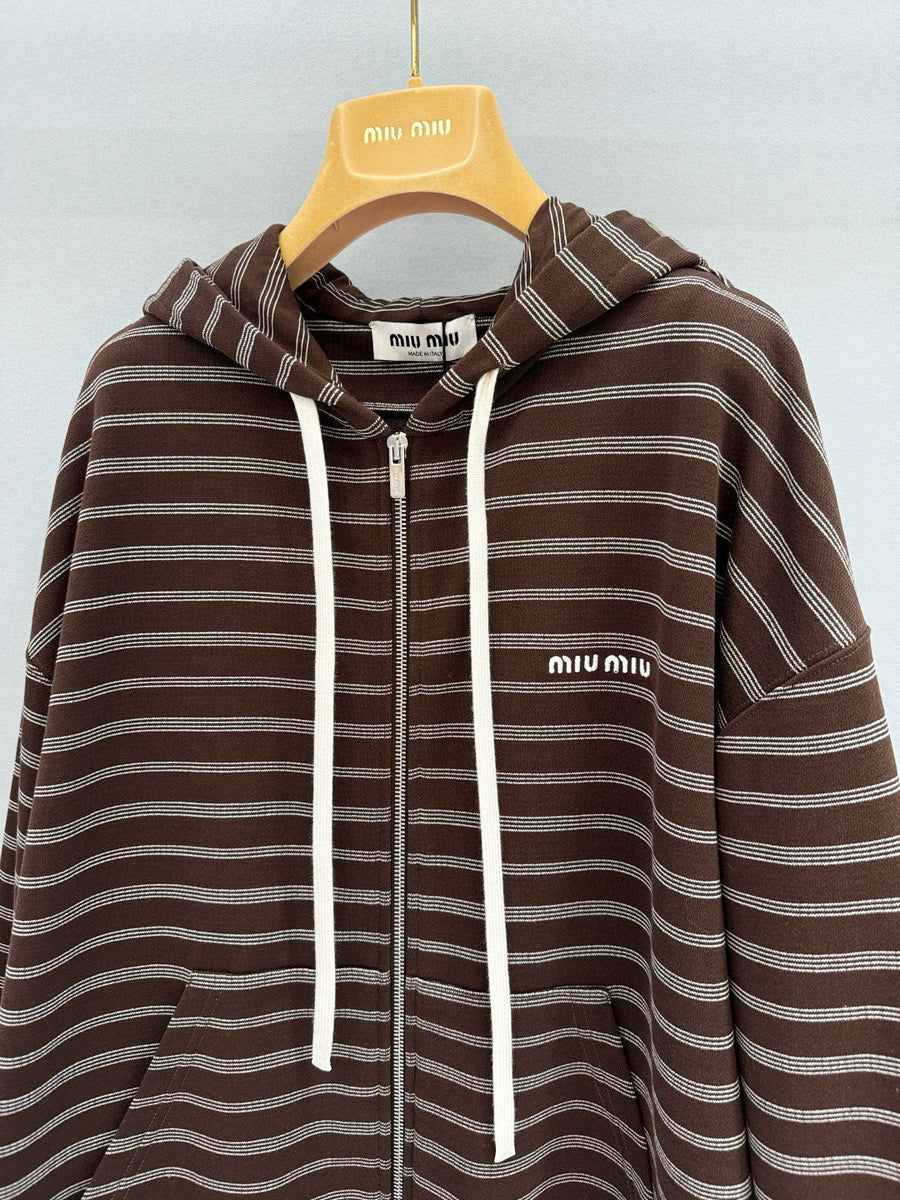 Hoodies? Miu M Zip Hoodie Comfortable Luxury Streetwear Hoodie