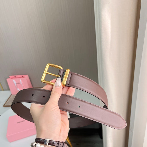 Belts- Miu M Belt 3.5 Cm Classic Everyday Designer Belt