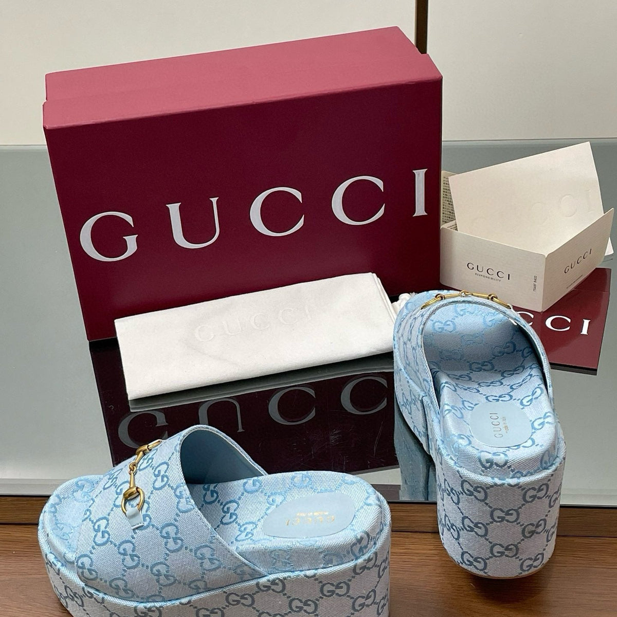 Gucci Shoes- Gucci Wedge Sandals Premium Designer Casual Shoes