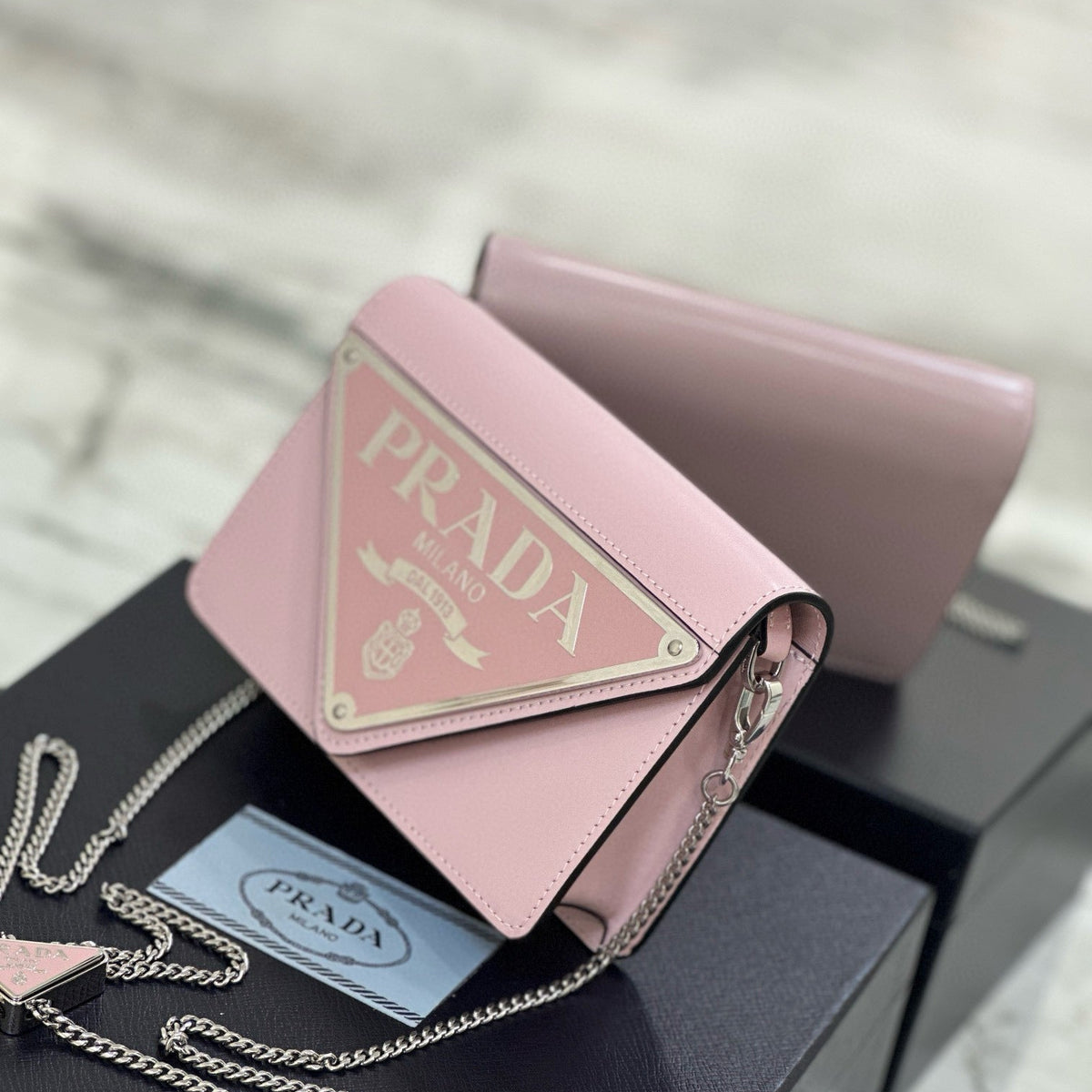 Bags- Pd Triangle Logo Buffed Shoulder Bag Elegant Everyday Designer Handbag