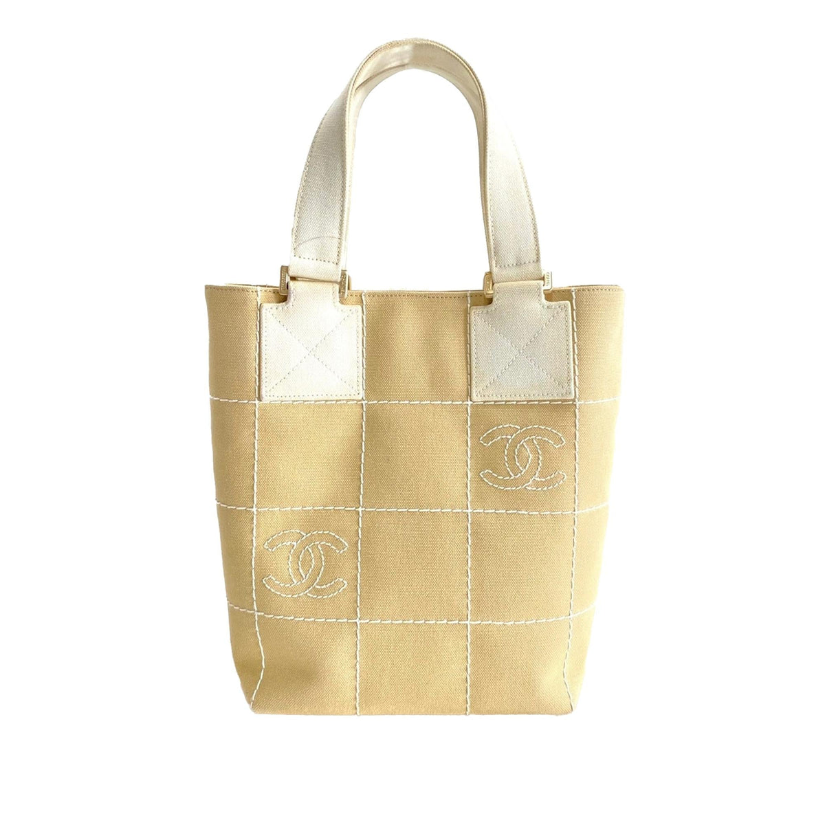 Chanel Bags Chanel Choco Bar Canvas Handbag (-l1xEqX) Luxury Designer Leather Handbag