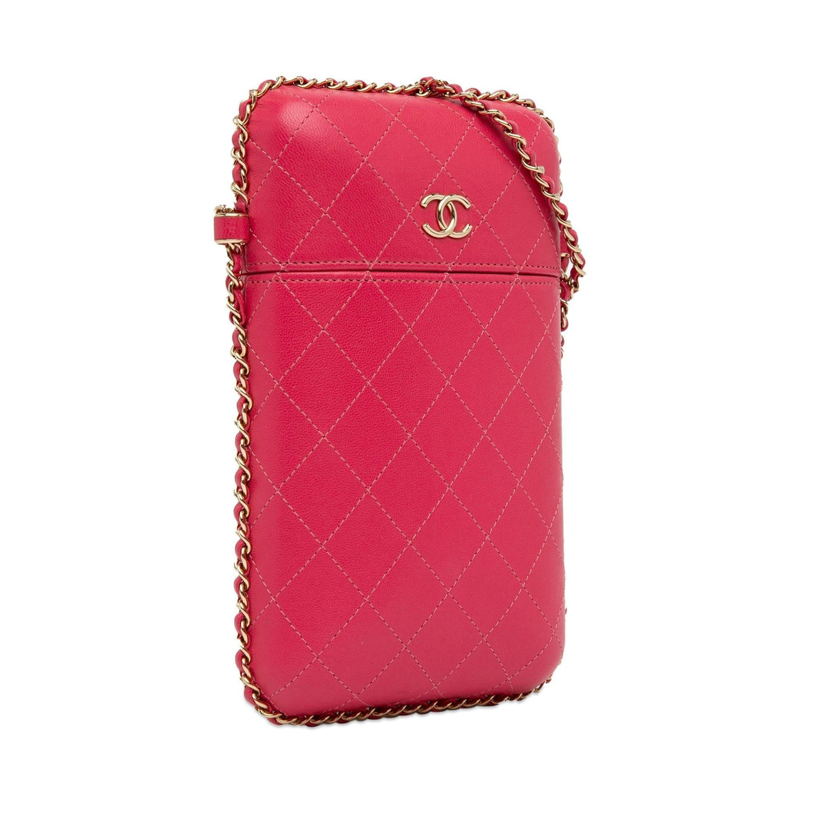 Chanel Bags Chanel Quilted Calfskin Chain Around Phone Holder (-oQsvAj) Elegant Everyday Designer Handbag