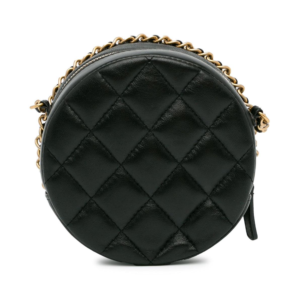 Chanel Bags Chanel Quilted Lambskin Round Chain Around Clutch With Chain (-BsgawS) Premium Designer Shoulder Bag