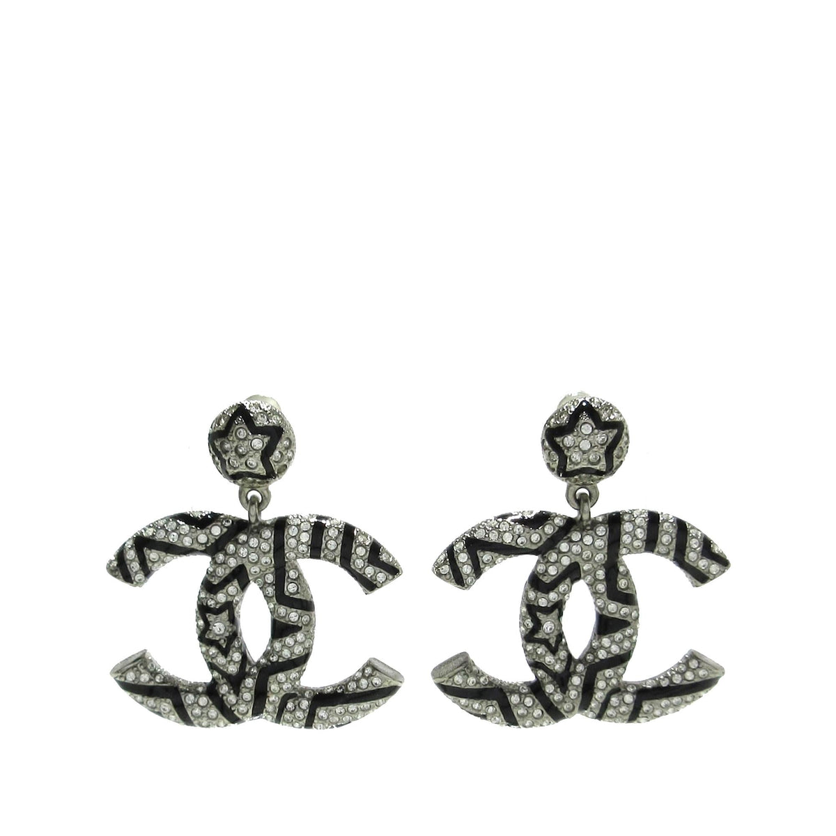 Chanel Jewellery? Chanel Rhinestone Star Dangling Push Back Earrings (-OtRTvj) Luxury Designer Statement Jewellery
