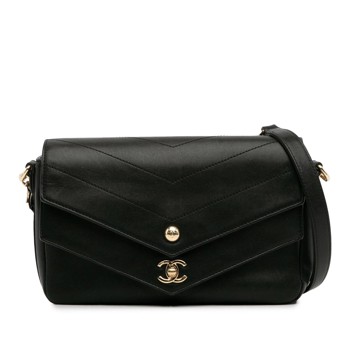 Chanel Bags Chanel Calfskin Elaphe Double Chevron Flap (-L3u8Dw) Luxury Designer Leather Handbag