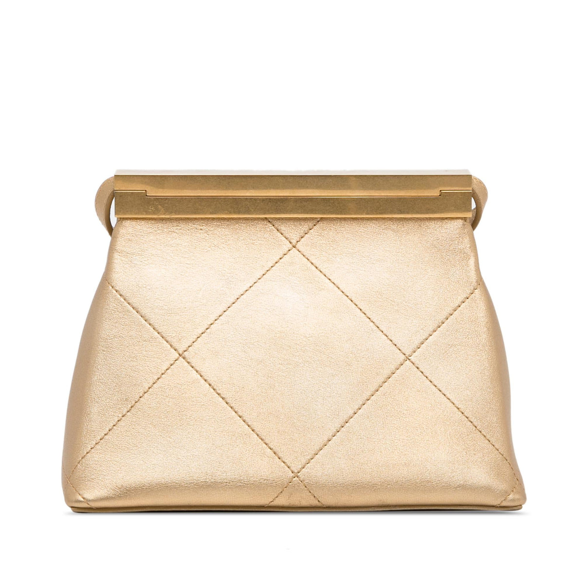 Chanel Bags Chanel Calfskin Kiss Lock Frame Bag (-Fxs2qA) Luxury Designer Leather Handbag