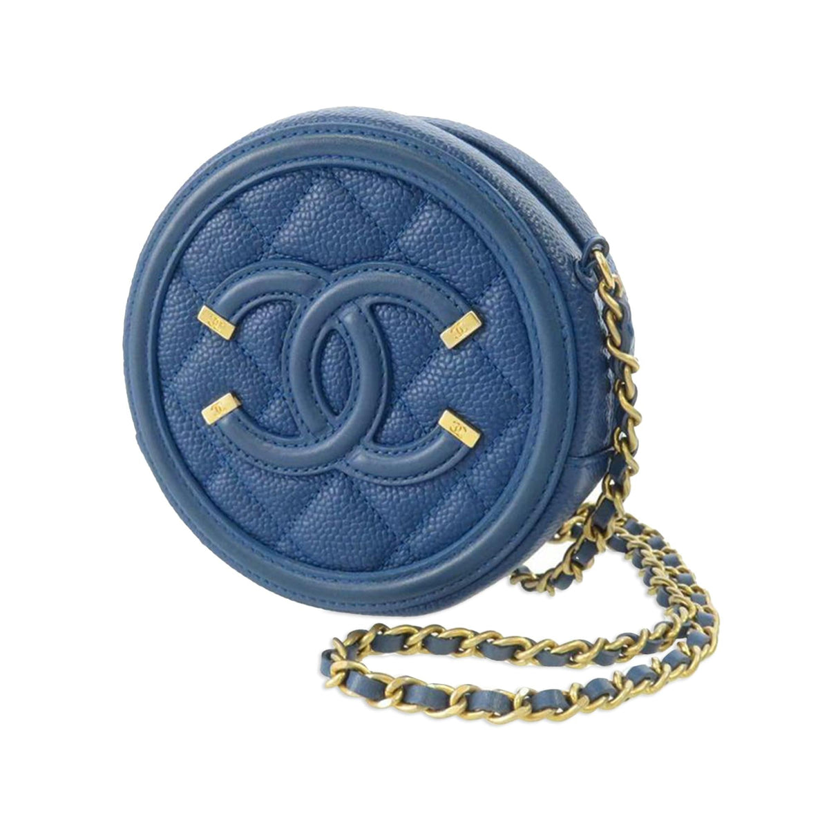 Chanel Bags Chanel Caviar Filigree Round Crossbody (-mZOwMh) Luxury Designer Leather Handbag
