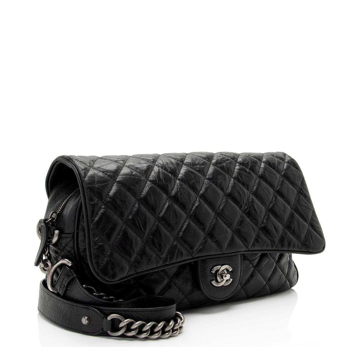 Chanel Bags Chanel Crumpled Calfskin Casual Rock Medium Flap Bag (-UREPyS) Elegant Everyday Designer Handbag
