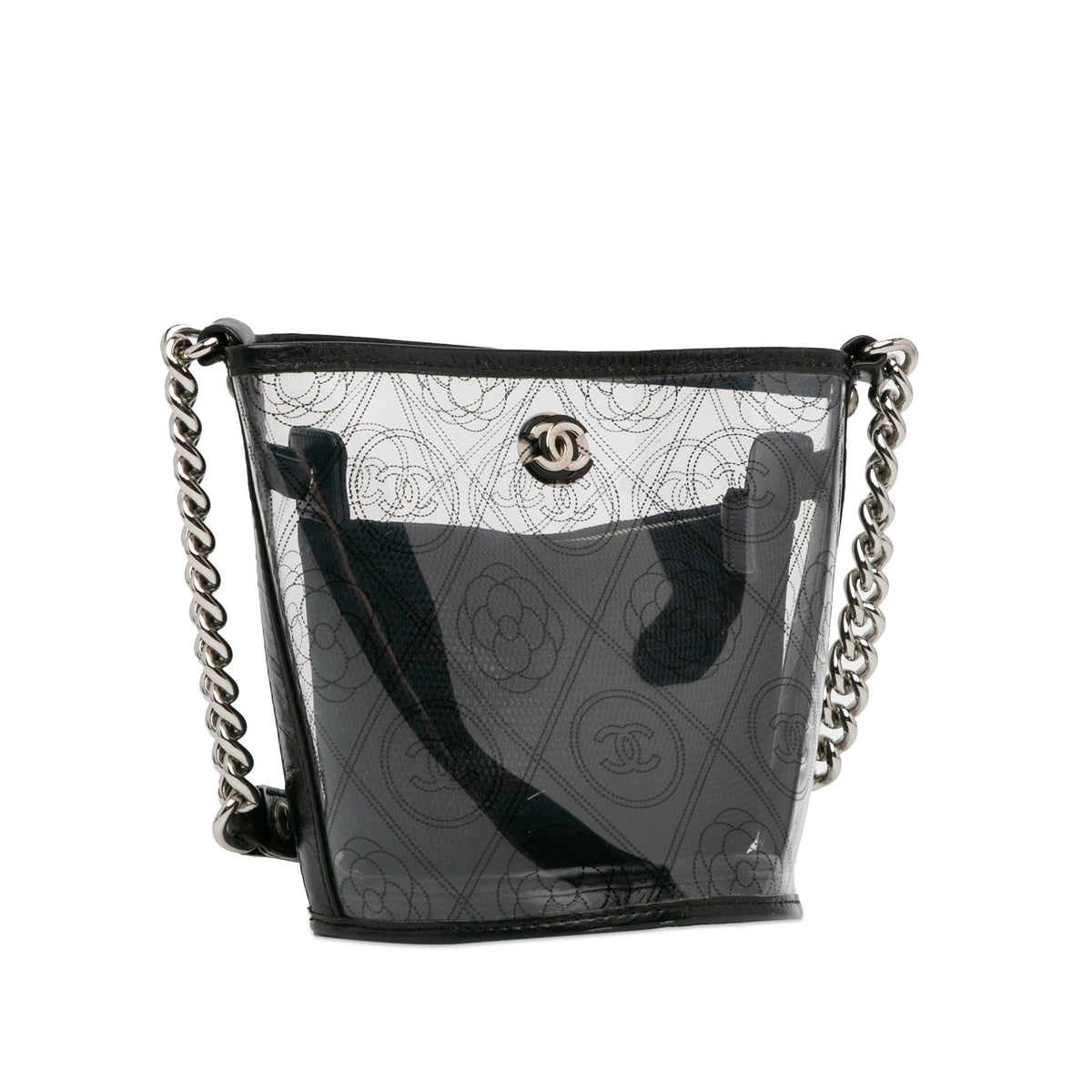 Chanel Bags Chanel Crumpled Calfskin PVC Camellia Bucket (-ysYTn8) Premium Designer Shoulder Bag