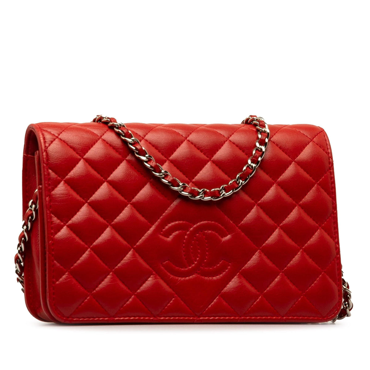Chanel Wallets? Chanel Diamond Lambskin Wallet on Chain (-0Q7xkL) Premium Leather Designer Wallet