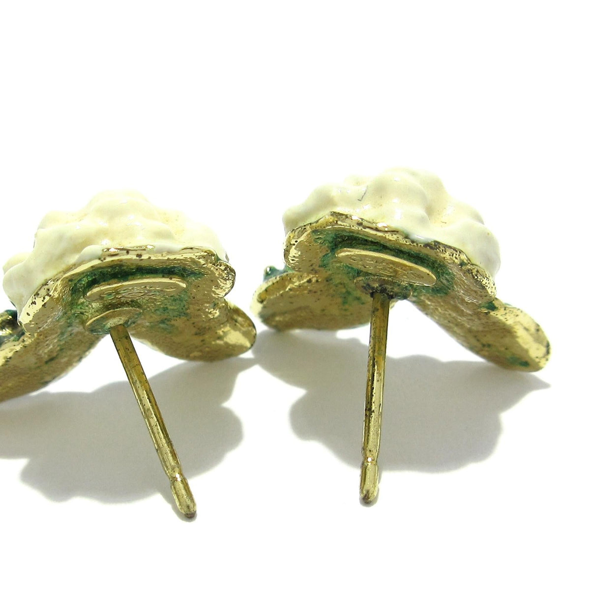 Chanel Jewellery? Chanel Enamel Camellia Push Back Earrings (-5M4mCf) Luxury Designer Statement Jewellery