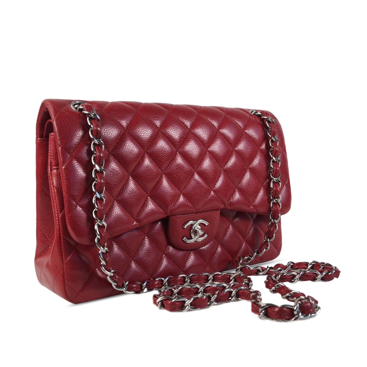 Chanel Bags? Chanel Jumbo Classic Caviar Double Flap (-mP5ILT) Premium Designer Shoulder Bag