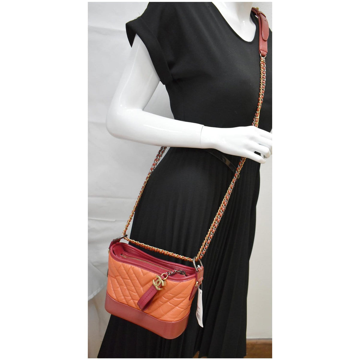 Chanel Bags Chanel Gabrielle Small Aged Calfskin Leather Hobo Crossbody Bag Orange Elegant Everyday Designer Handbag
