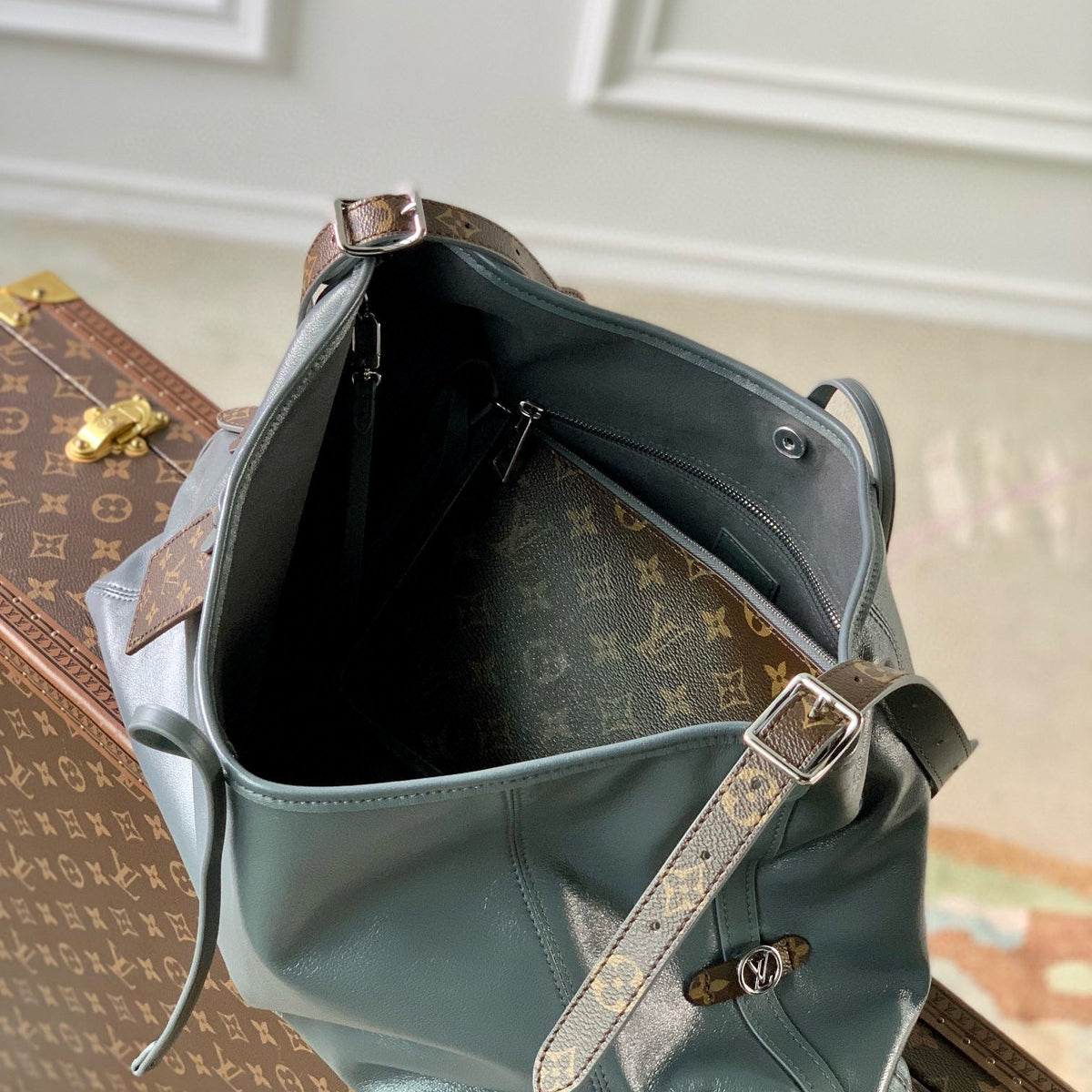 Louis Vuitton Bags- Louis Vuitton Lou Carryall Dark Mm Bag Elegant Everyday Designer Handbag