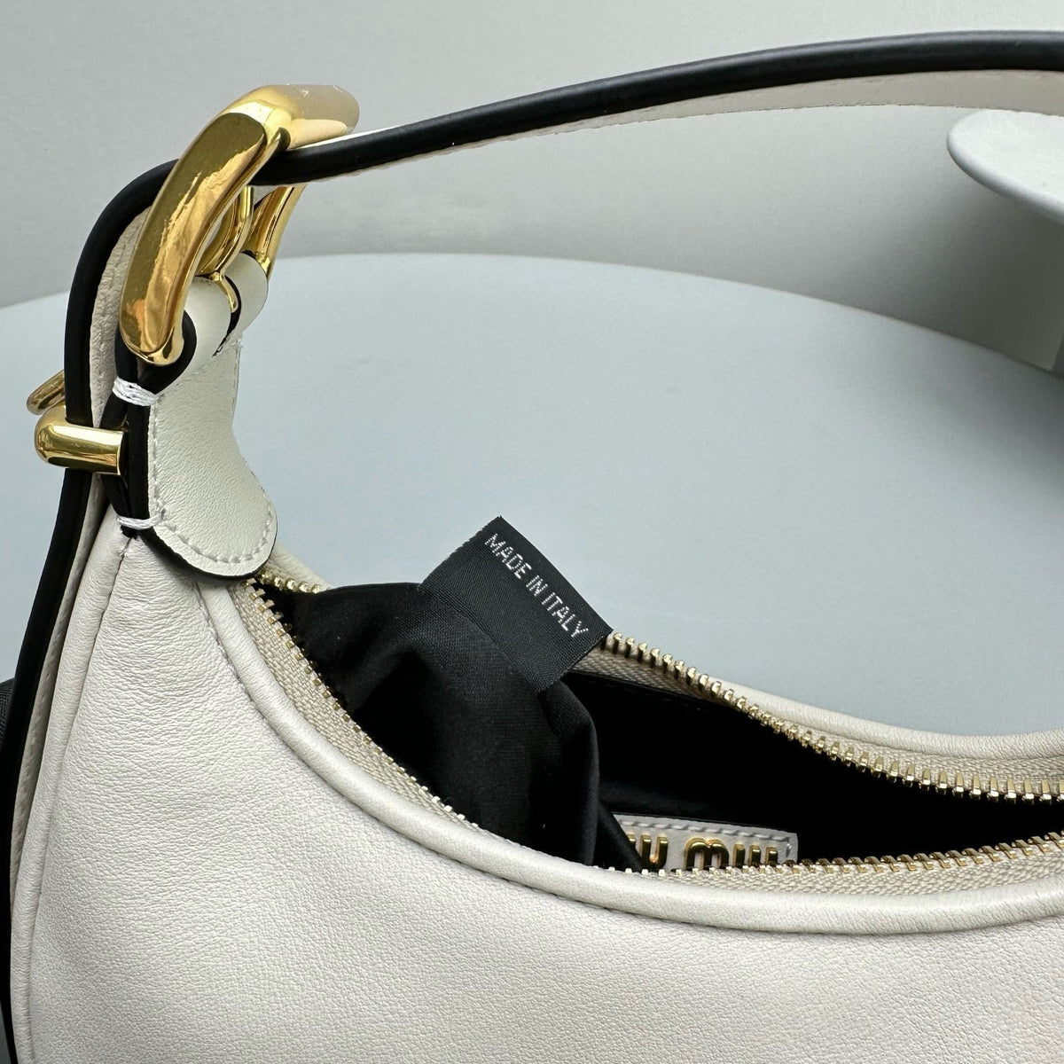 Bags- Miu M Leather Hobo Bag Luxury Designer Leather Handbag