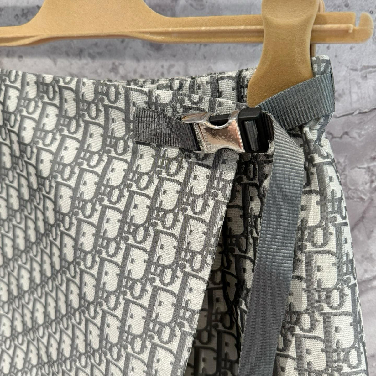 Side profile of Christian Dior Shorts showcasing structured silhouette