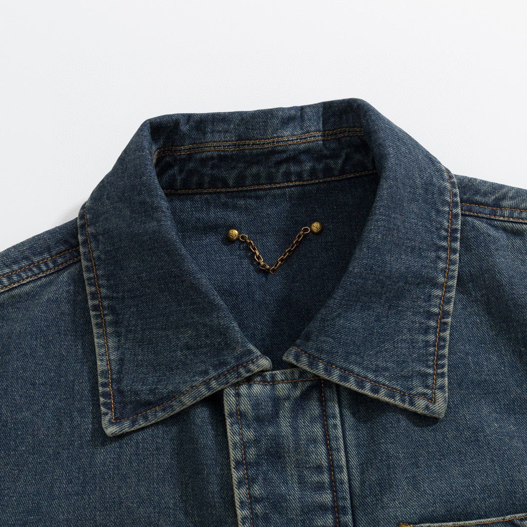Louis Vuitton Jackets- Louis Vuitton Lou Denim Jacket Premium Casual Designer Jacket