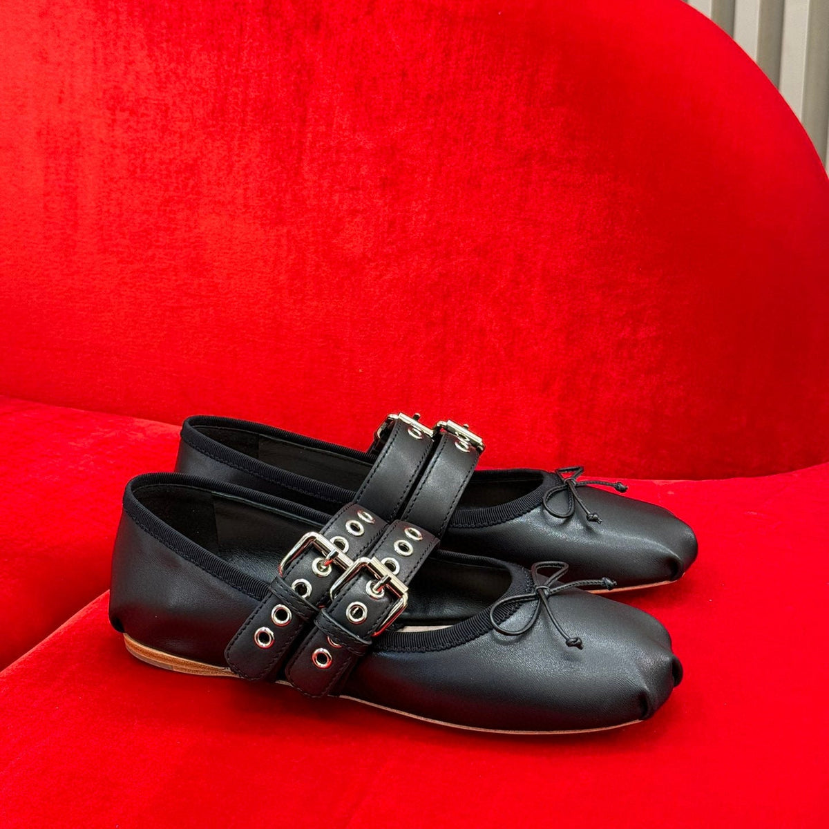 Shoes- Miu M Ballerina Flats Premium Designer Casual Shoes