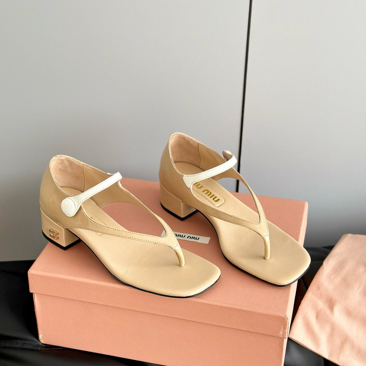 Shoes- Miu M Thong Sandals Premium Designer Casual Shoes