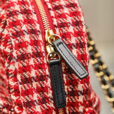 Front view of Chanel Tweed Backpack premium bag