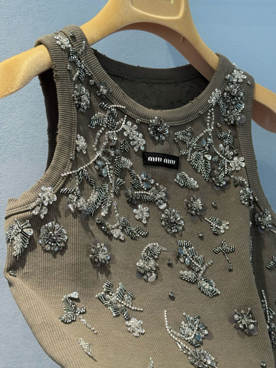 Tops- Miu M Tank Top Premium Designer Casual Top