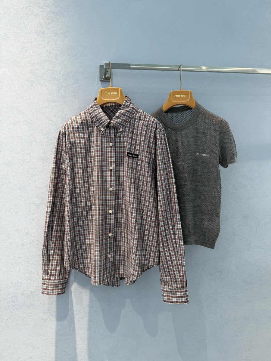 Tops- Miu M Shirt Elegant Everyday Designer Top