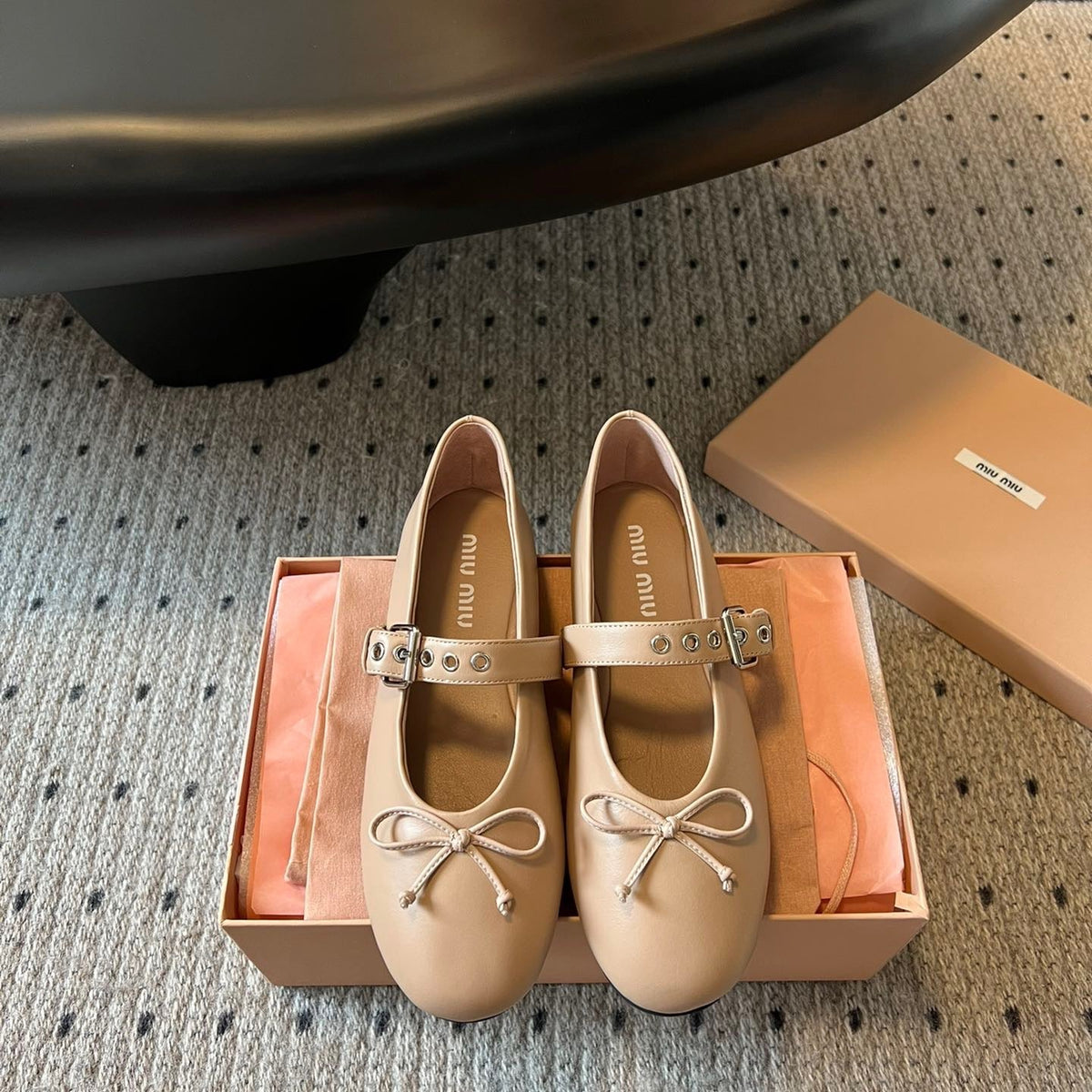 Shoes- Miu M Ballerina Flats Comfortable Everyday Designer Shoes