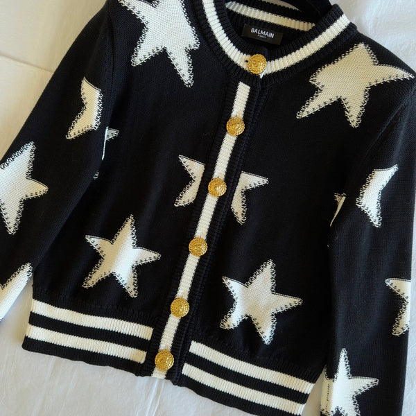 Balmain Cardigan detail shot – authentic designer craftsmanship
