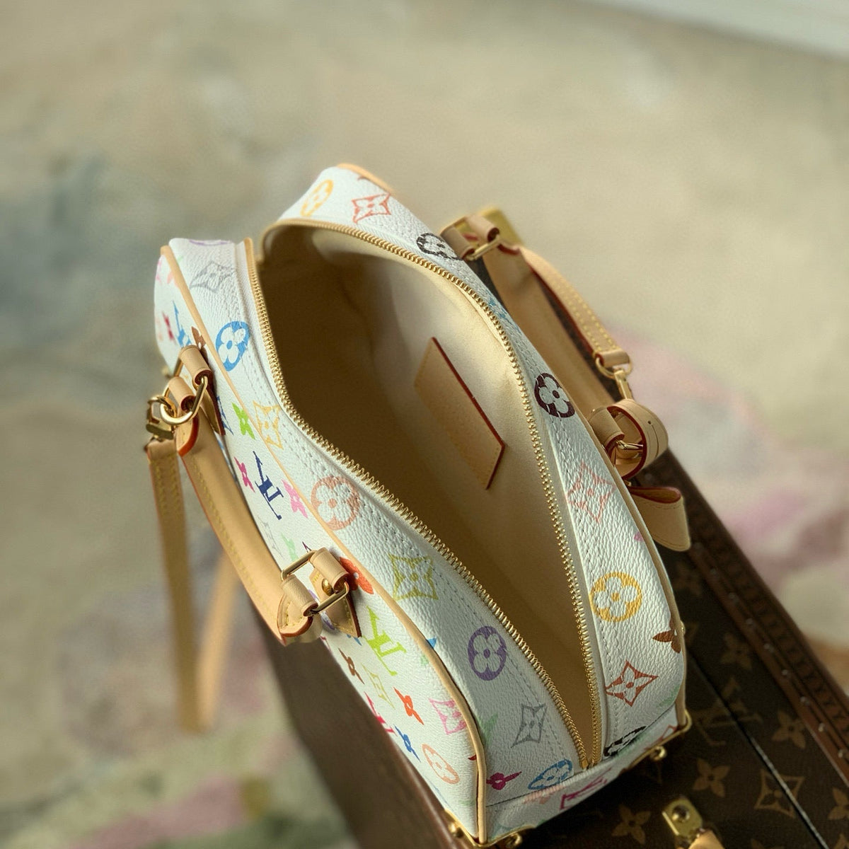 Louis Vuitton Bags- Louis Vuitton Lou x Murakami East West Bag Elegant Everyday Designer Handbag