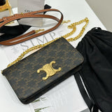 Front view of Celine Multipochette In Triomphe Canvas Bag premium cel multipochette in triomphe canvas bag