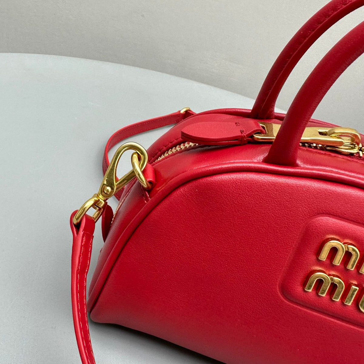 Bags- Miu M Leather Top Handle Bag Elegant Everyday Designer Handbag