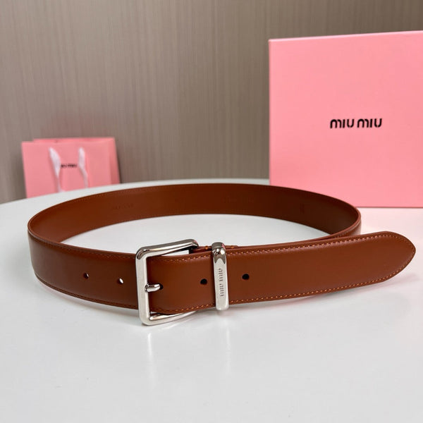 Belts- Miu M Belt 3.5 Cm Classic Everyday Designer Belt