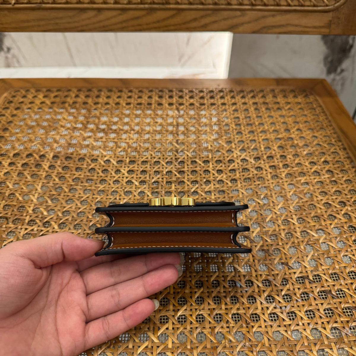 Wallets- Cel Business Card Holder Triomphe Compact Luxury Card Wallet