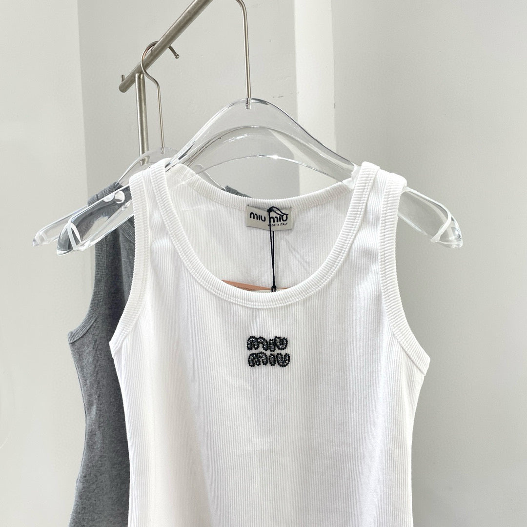 Tops- Miu M Tank Top Premium Designer Casual Top