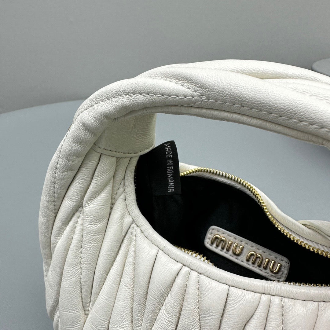 Bags- Miu M Wander Mini Hobo Bag Elegant Everyday Designer Handbag