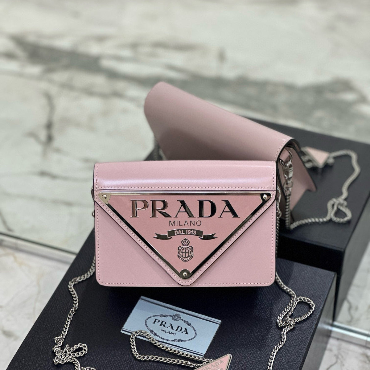 Bags- Pd Triangle Logo Buffed Shoulder Bag Elegant Everyday Designer Handbag