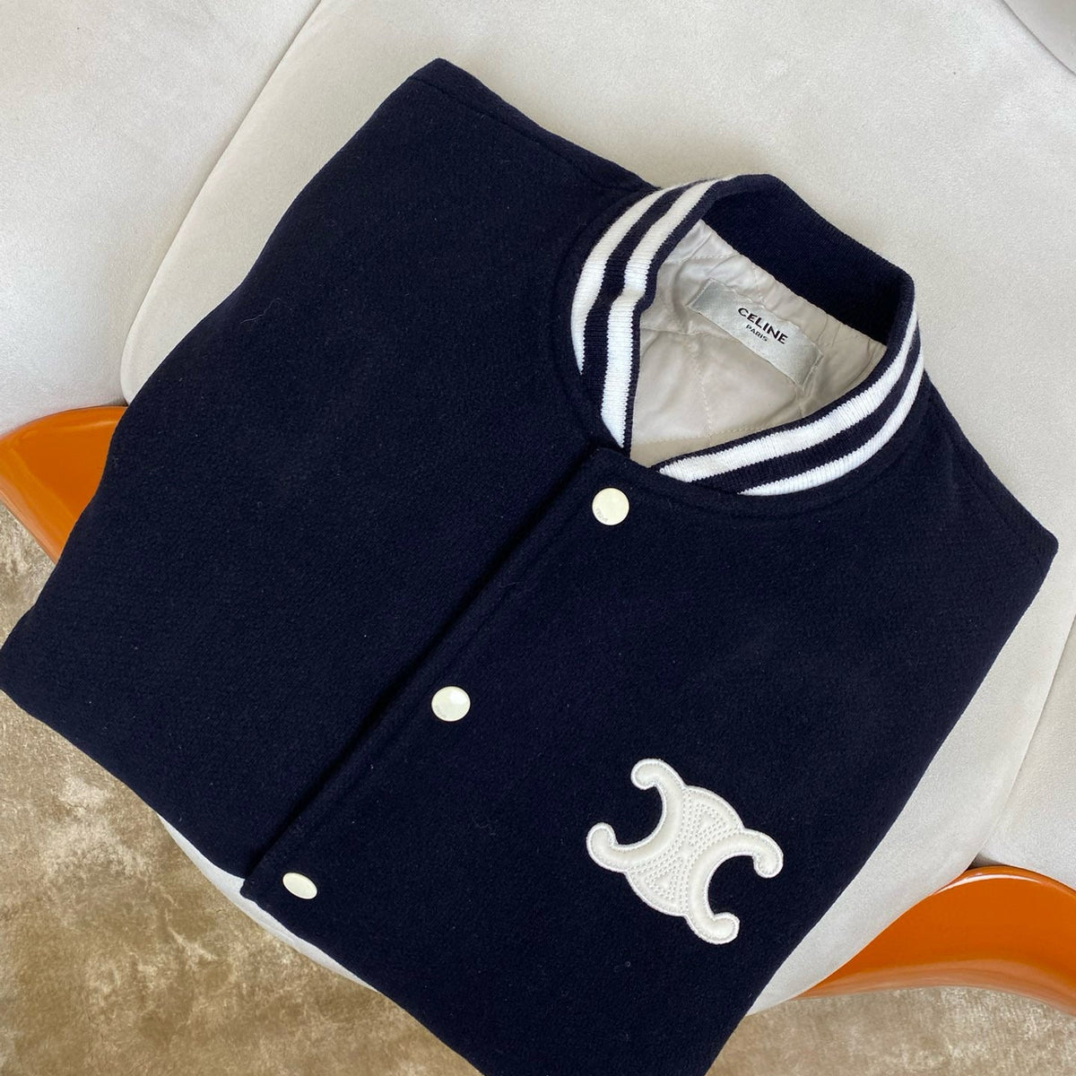 Celine Bomber Jacket detail shot – designer craftsmanship and quality