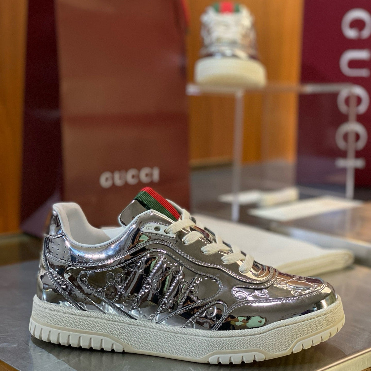 Gucci Shoes- Gucci Re Web Sneakers Premium Designer Casual Shoes