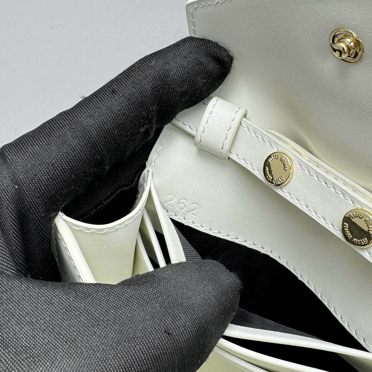 Wallets- Miu M Shoulder Strap Wallet Elegant Everyday Leather Wallet