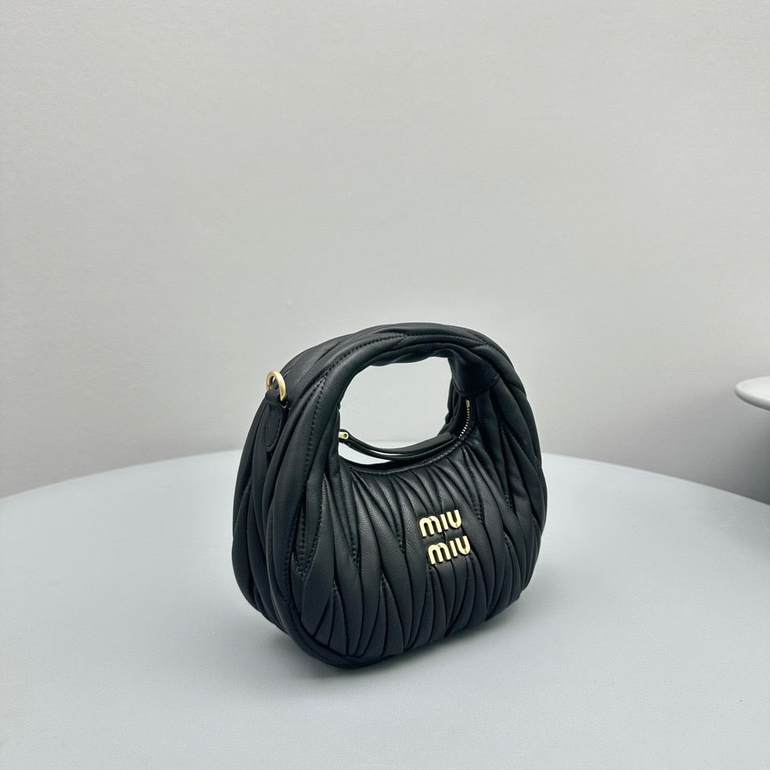 Bags- Miu M Wander Mini Hobo Bag Elegant Everyday Designer Handbag