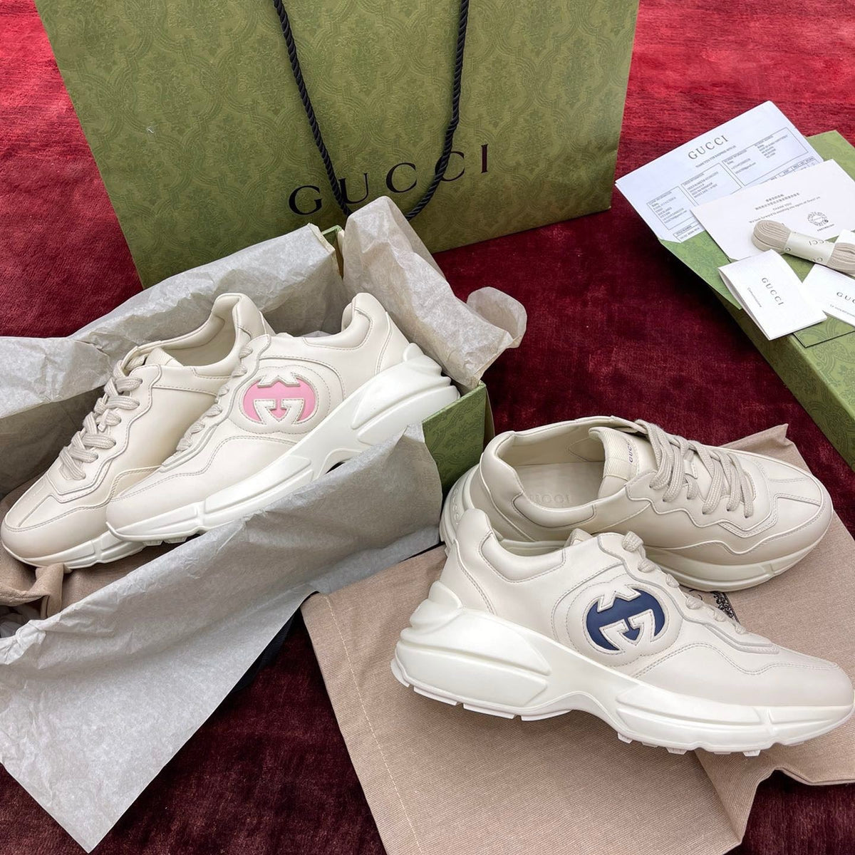 Front view of Gucci Rhyton Sneakers premium sneakers