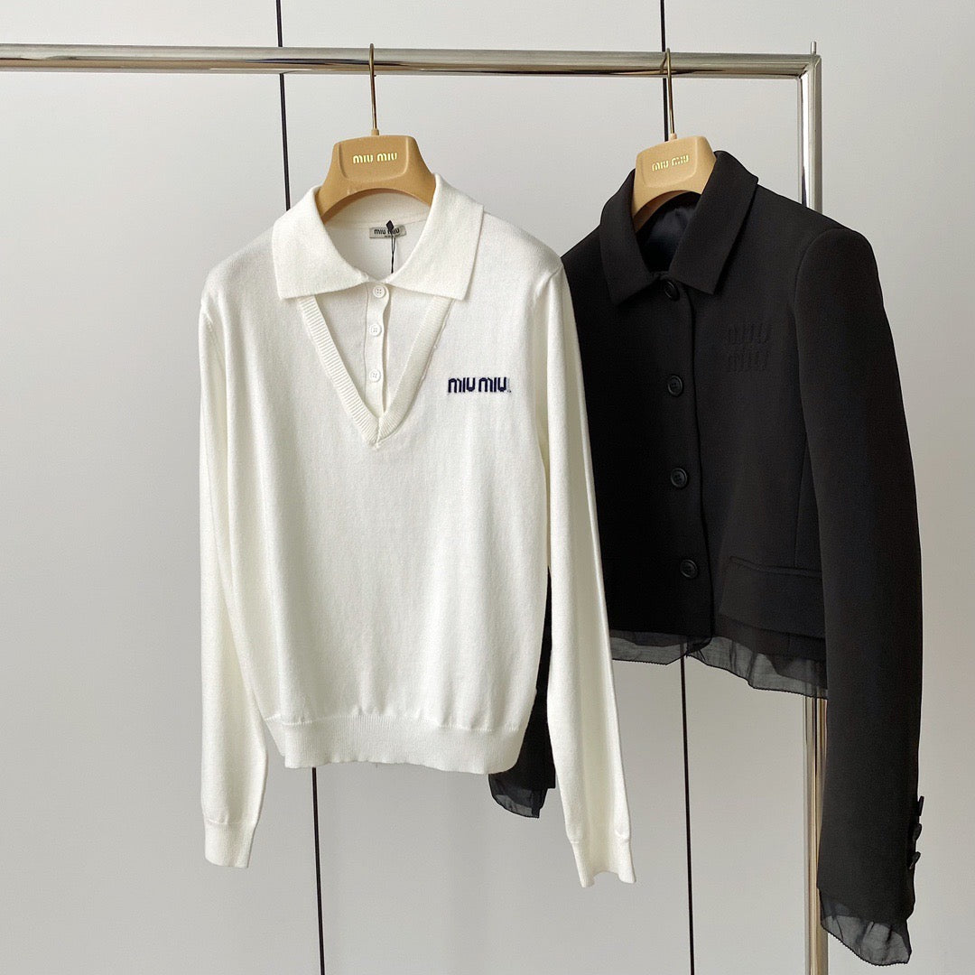 Sweaters- Miu M Jumper Premium Casual Designer Knitwear