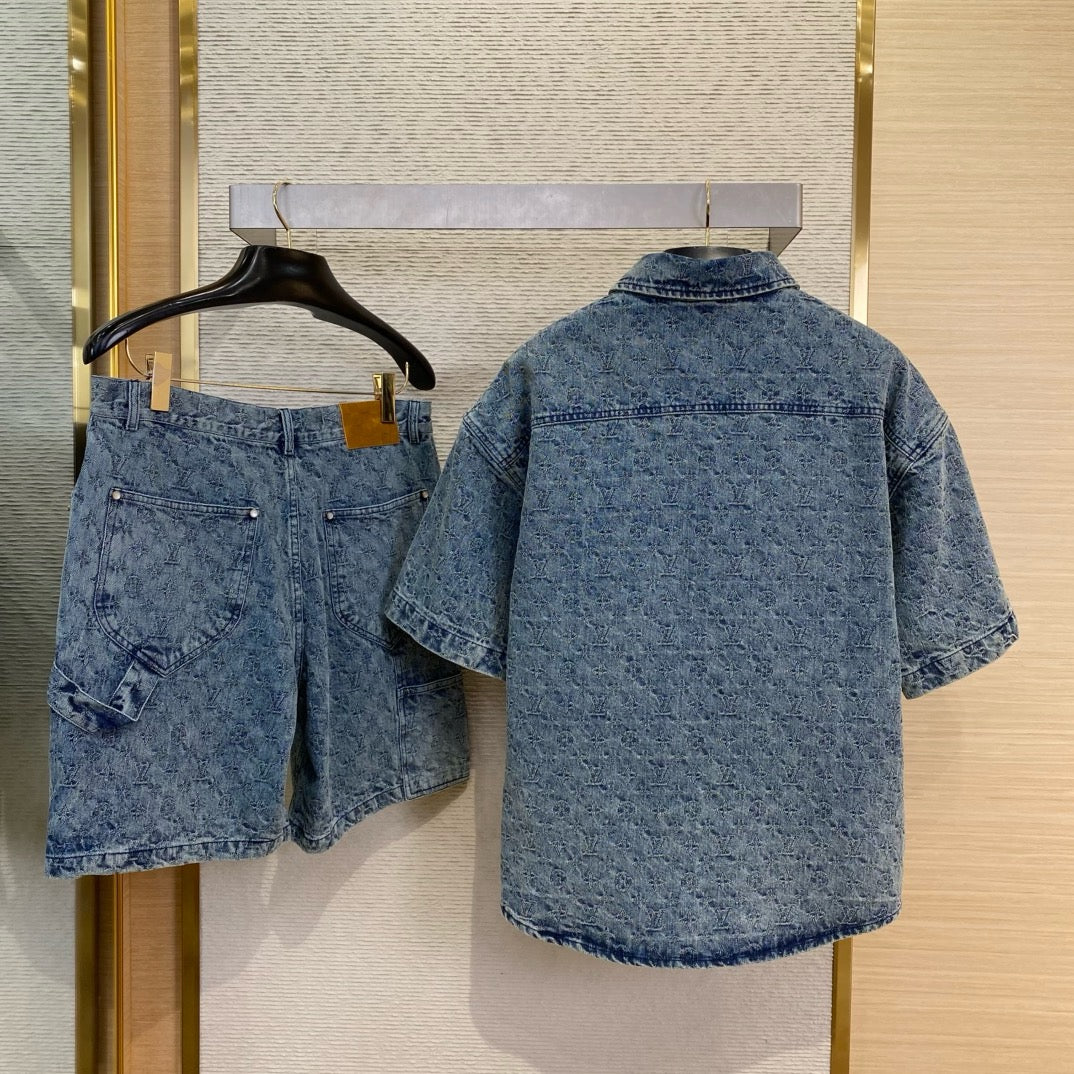 Louis Vuitton Tops- Louis Vuitton Lou Denim Shirt Premium Designer Casual Top