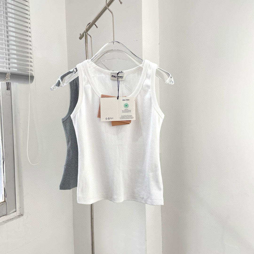 Tops- Miu M Tank Top Premium Designer Casual Top